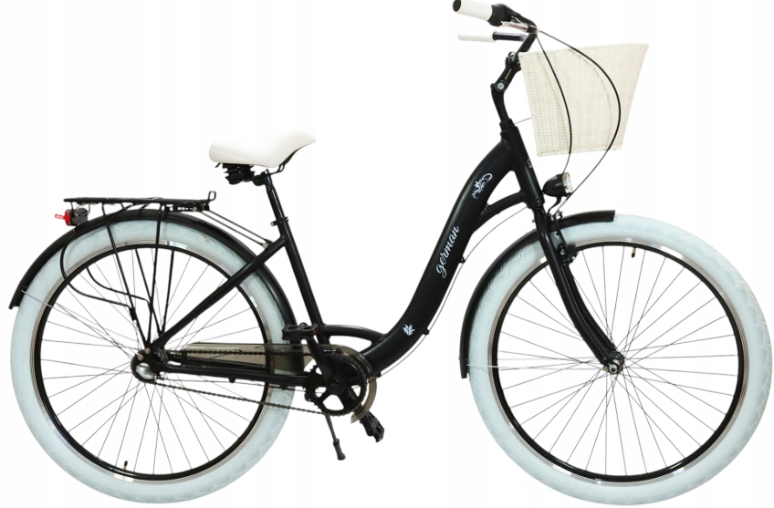 ALUMINIOWY LEKKI ROWER 28 DAMSKI 3 BIEGI W PIAŚCIE ULTRA GRUUBE KOŁA + KOSZ