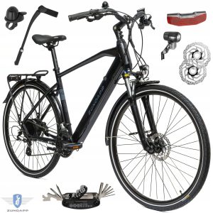 Rower Elektryczny Męski Trekkingowy 28 250W Hydraulika Shimano Amortyzacja